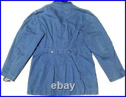 Vintage 1930s theater production blue cotton western jacket silk lining