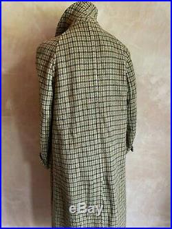Vintage 1940's Harris tweed single breasted country wool overcoat coat size 38