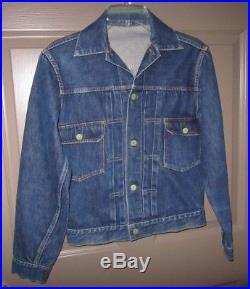Vintage 1940s-1950's Levi's Type II 2 Selvedge Denim Jacket Big E