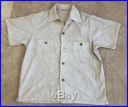 Vintage 1940s 50s Ensenada Suit Two Piece Linen Short Sleeves Wood Button Summer