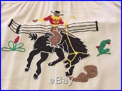 Vintage 1940s 50s Tem Tex Embroidered Rayon Western Shirt Ultra Rare