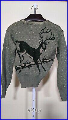 Vintage 1940s Hollywood USA Catalina Sportswear Deer Sweater