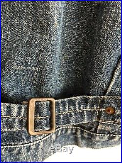 Vintage 1940s Levis Type 1 Denim Jacket Brass Cinch Back Big E Selvedge size 40