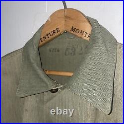 Vintage 1940s WWII USMC P44 HBT Herringbone Twill with Stencil Field Jacket Shirt