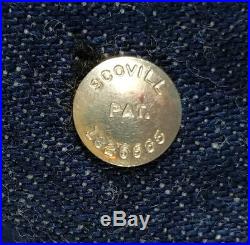 Vintage 1940s WWII USN Navy Shawl Collar Denim Jacket Levis Suspender Buttons 40