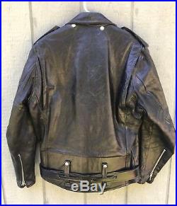 Vintage 1950's HARLEY-DAVIDSON Black Horsehide Leather Motorcycle Jacket 44