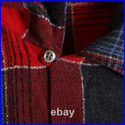 Vintage 1950s 50s 60s Rayon Shadowplaid Shirt Jac Sz M VLV Loop Collar