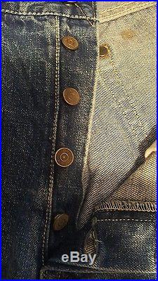 Vintage 1950s 60's Levis Big E 501 Button Fly Denim Jeans Hidden Selvedge