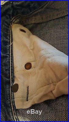 Vintage 1950s 60's Levis Big E 501 Button Fly Denim Jeans Hidden Selvedge