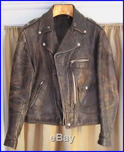 Vintage 1950s Buco brown leather J-24-H motorcycle JACKET rare version! Size 42