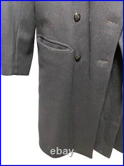 Vintage 1950s Military Trench Coat Knee Length Warm Civil Defense Mens L 5'10+