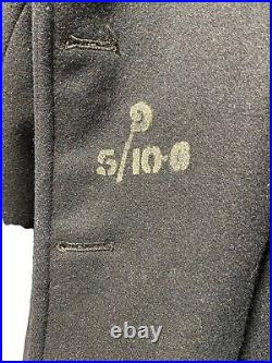 Vintage 1950s Military Trench Coat Knee Length Warm Civil Defense Mens L 5'10+