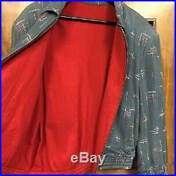 Vintage 1950s Style Atomic Pattern Gabardine Rockabilly Jacket -reminiscence- M