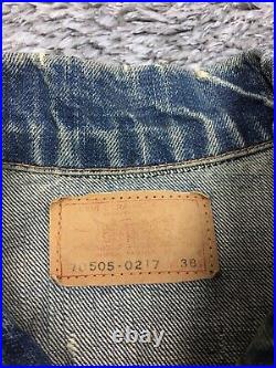 Vintage 1960's Levis Men Size 38 Denim Jacket Big E Type III 2-Pocket 70505-0217