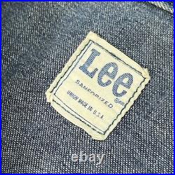 Vintage 1960s 1970s Lee Sanforized Full-Zip Denim Jacket USA Made Talon L/XL
