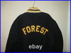 Vintage 1960s Black Yellow Large Wool Varsity Baseball Letterman Jacket 42