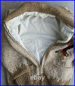 Vintage 1960s Cowichan Deer Sweater Rockabilly sz XL