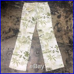 Vintage 1960s Kahala Hawaiian Pop Art Denim Flare Pants Jeans W 34 L 33