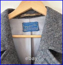 Vintage 1960s Pendleton Men's Car Coat, Gray Tweed, Size 46