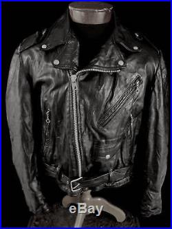 Vintage 1970’s Excelled Leather Motorcycle Jacket Sz 42