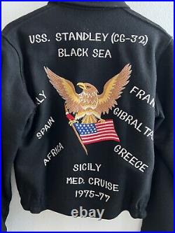 Vintage 1970's USS. Eagle Tour Wool Souvenir Cruise Jacket Size Small