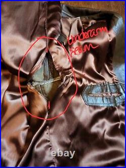 Vintage 1970s Cabretta Leather Blazer Sport Coat Brown Jacket 42 Reg Movie Prop