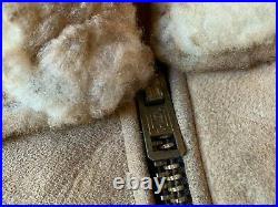 Vintage 1970s Sheepskin-Shearling Work Vest. Shawl Collar. Medium