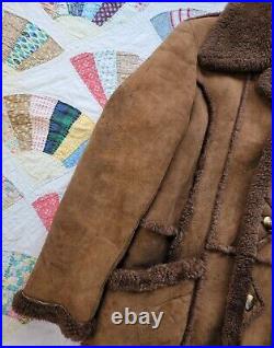 Vintage 1970s Suede & Leathercraft Limited Sheepskin Shearling Coat Jacket sz M