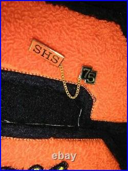 Vintage 1975 Authentic Naugalite SHS Letterman Jacket with Original'75 Pin Large