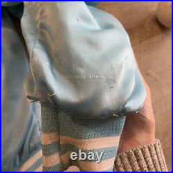 Vintage 1980's Conway Twitty Baby Blue Satin Chalkline Bomber Jacket