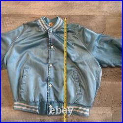 Vintage 1980's Conway Twitty Baby Blue Satin Chalkline Bomber Jacket