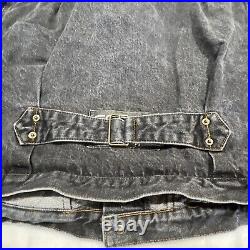 Vintage 1980's Esprit Jean Jacket Men Small Faded Black Denim Buckle Trucker