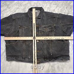 Vintage 1980's Esprit Jean Jacket Men Small Faded Black Denim Buckle Trucker