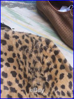 Vintage 1980s Faux Leopard Skin Print Teddy Boy Drape Jacket