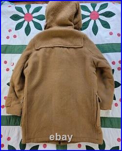 Vintage 1980s Hudson's Bay Company Tan Wool Toggle Coat Parka Jacket Sz L