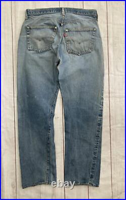 Vintage 1980s Levis 501 Redline Selvedge Blue Denim Jeans Made In USA 38x36