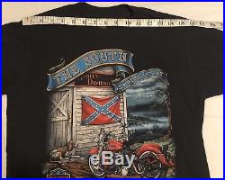 Vintage 1985 Harley Davidson T Shirt 3D Emblem Rare Dixie Rebel South