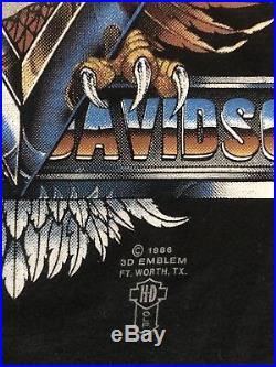 Vintage 1986 Harley Davidson T Shirt 3D Emblem. Amazing Shape. Size L