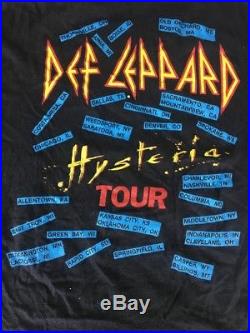 Vintage 1988 Def Leppard Concert T Shirt Hysteria Tour Rare Band