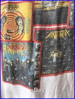 Vintage 1990 Anthrax T Shirt 90's Tour Persistence of Time Brockum metal rock XL