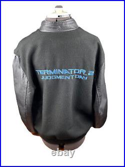 Vintage 1990s Original Terminator 2 Judgement Day Crew Varsity Jacket Men Small