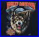 Vintage 1991 3D Emblem Men’s Medium Harley Davidson Wolf Double-Sided T-Shirt