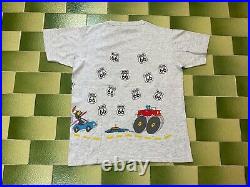 Vintage 1993 Itchy And Scratchy Show The Simpsons All Over Print T-Shirt Size M