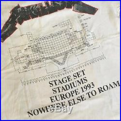 Vintage 1993 Metallica Stage Set Europe Nowhere Else To Roam 1991 Shirt
