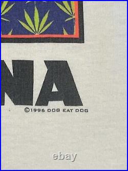 Vintage 1996 Dog Eat Dog Marijuana Seedless Graphic Tee Shirt Sz. XL White