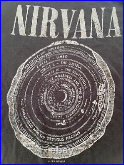 Vintage 1996 NIRVANA Vestibule Circles of Hell Sub Pop Black T-Shirt XL XXL