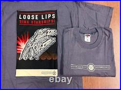 Vintage 1999 Star Wars Dod Propoganda Poster ILM Vfx Crew T Shirt Deadstock L