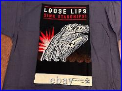 Vintage 1999 Star Wars Dod Propoganda Poster ILM Vfx Crew T Shirt Deadstock L