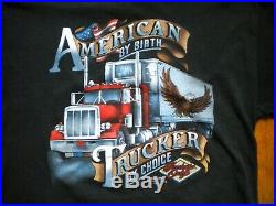 Vintage 3D Emblem trucker Americana t-shirt, tee, 1980s, Large, very good