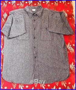 Vintage 40's BIG MAC Sanforized Chambray Work Shirt Black Salt & Pepper XL